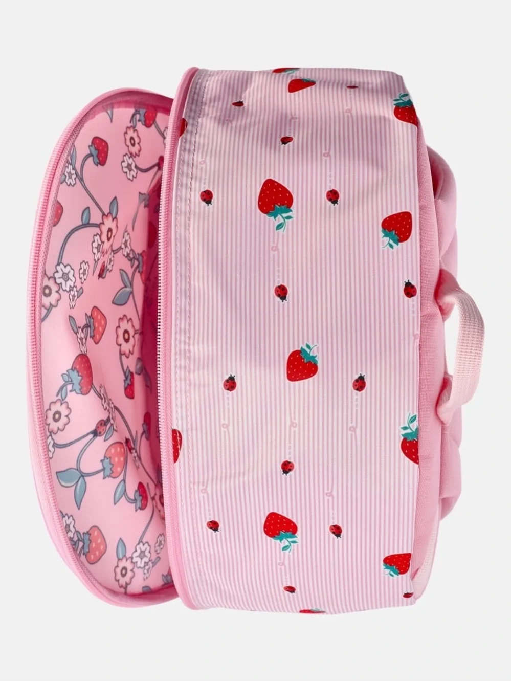 Kids Pink Strawberry Floral Backpack School Bag W